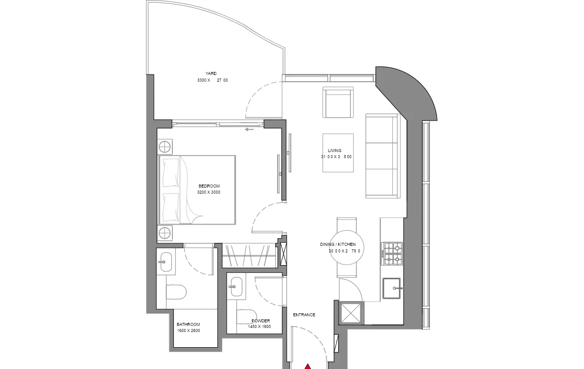 1 BEDROOM RESIDENCE (TYPE B)