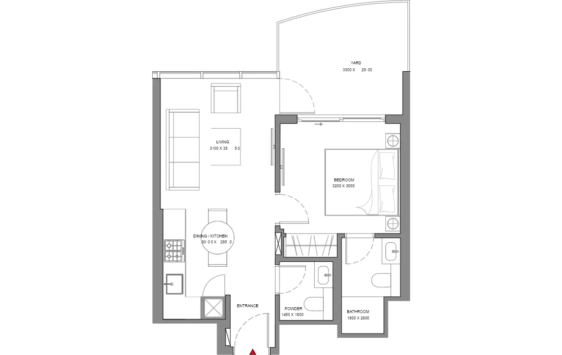 1 BEDROOM RESIDENCE (TYPE C)