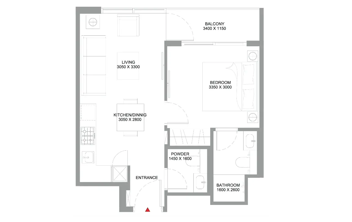 1 BEDROOM RESIDENCE (TYPE A)