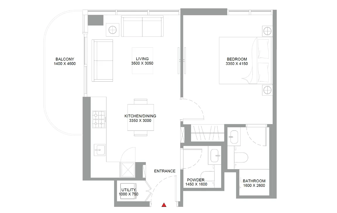 1 BEDROOM RESIDENCE (TYPE C)