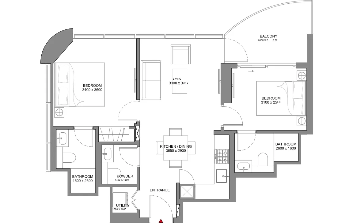2 BEDROOM (TYPE A)
