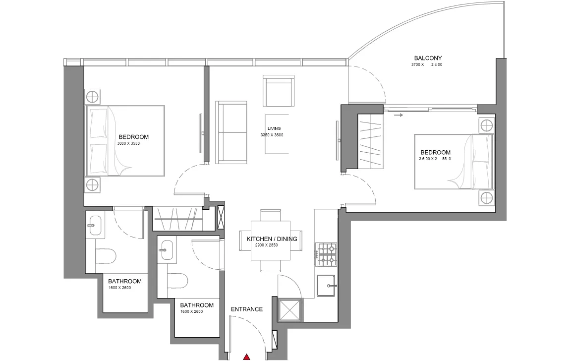 2 BEDROOM (TYPE B)