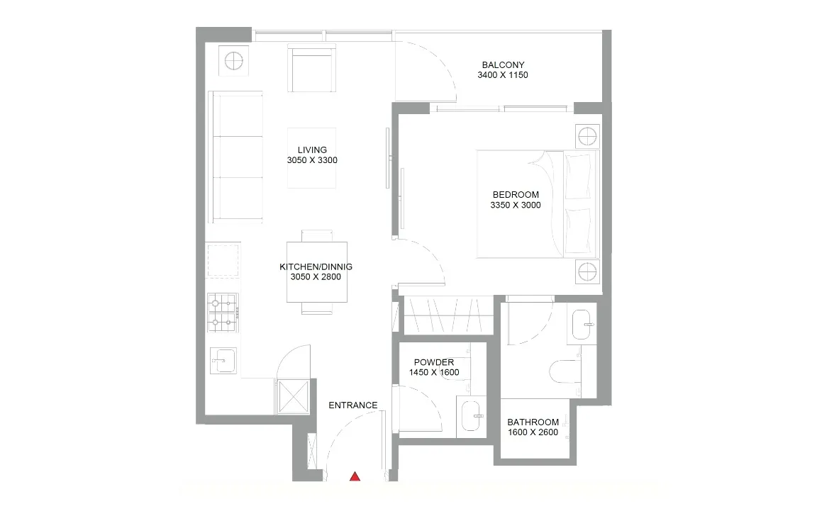 1 BEDROOM RESIDENCE (TYPE A)