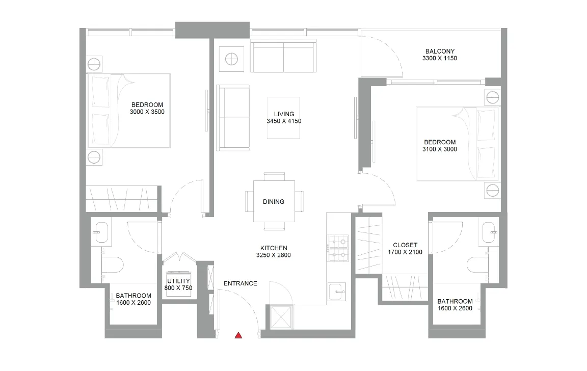 2 BEDROOM (TYPE A)