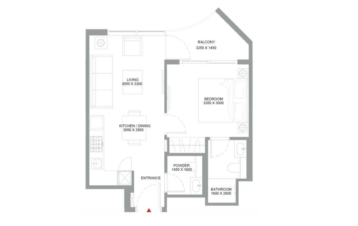 1 BEDROOM RESIDENCE (TYPE B)