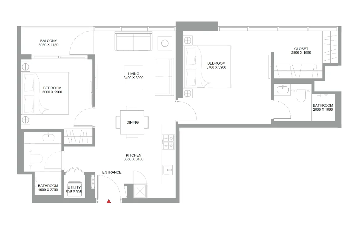 2 BEDROOM (TYPE C)