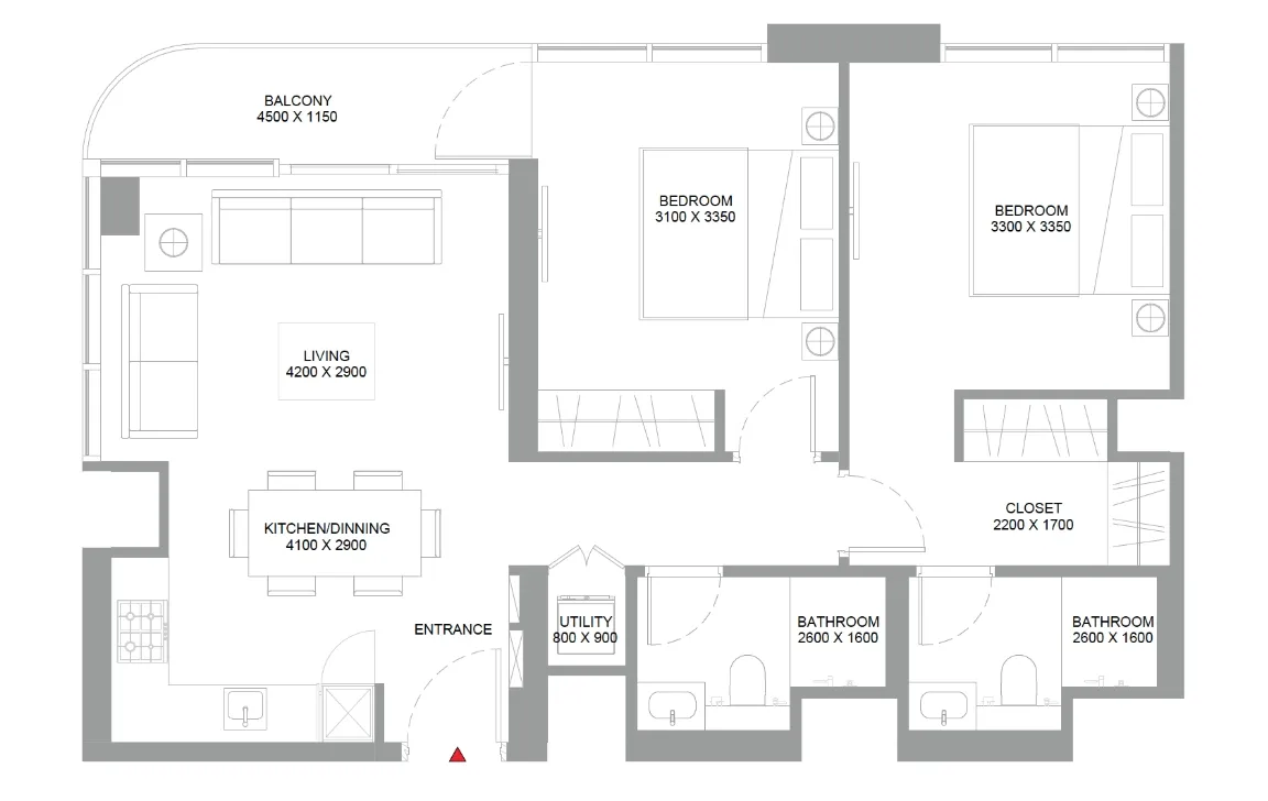 2 BEDROOM (TYPE D)