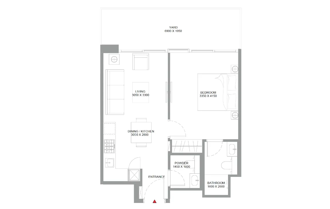 1 BEDROOM RESIDENCE (TYPE D)