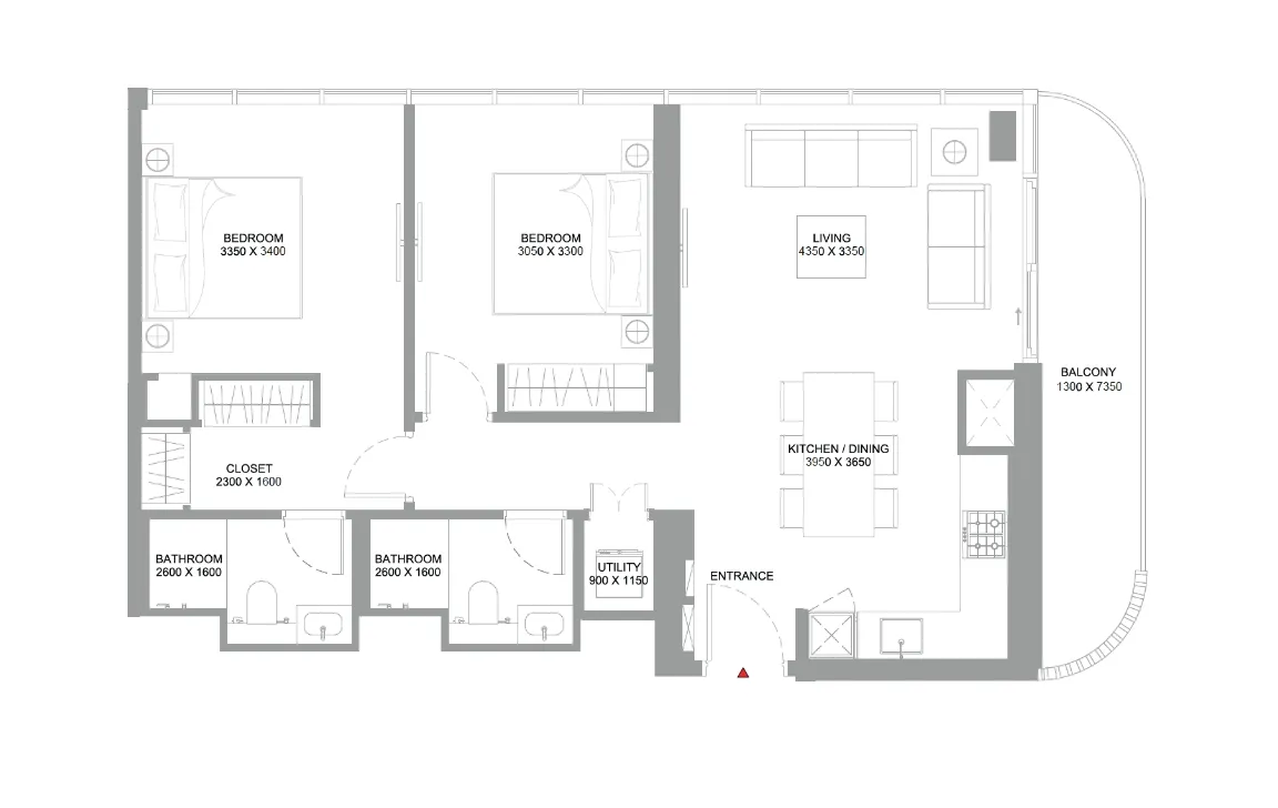 2 BEDROOM (TYPE C)