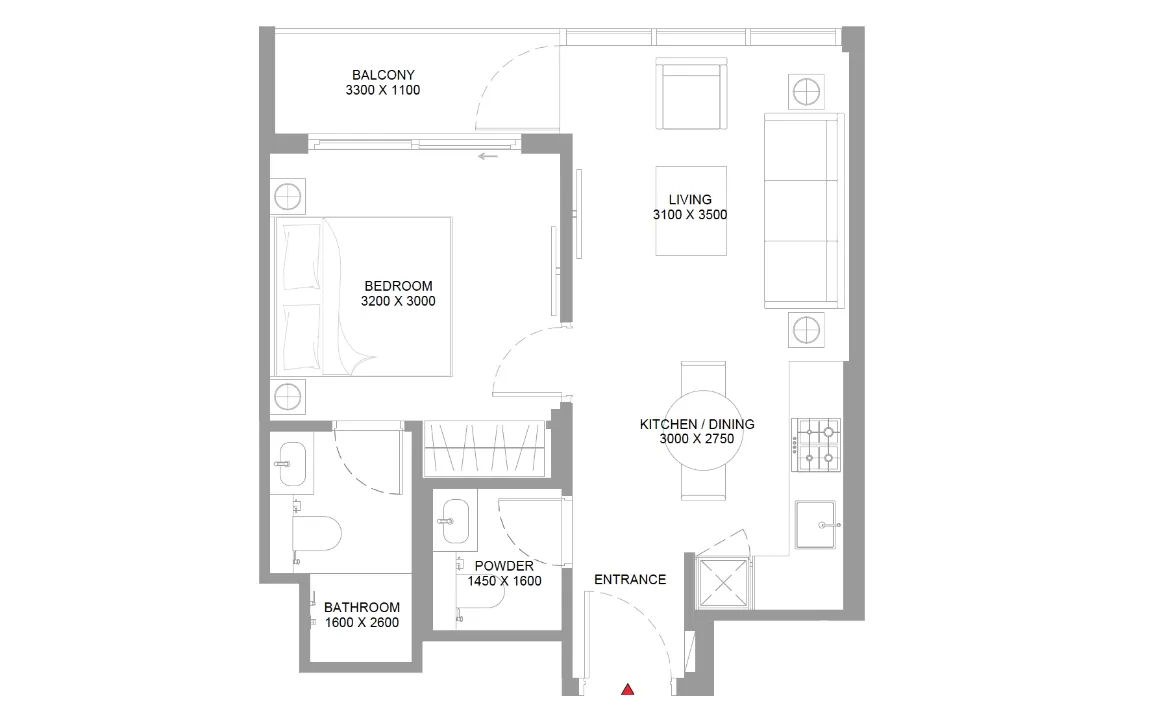 1 BEDROOM (TYPE A)