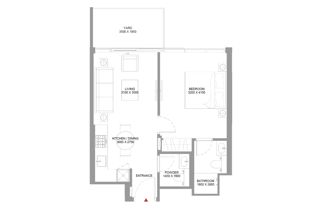 1 BEDROOM (TYPE D)