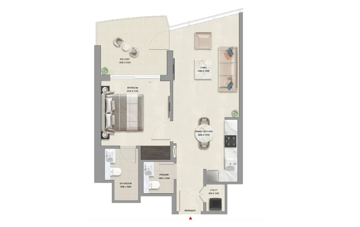 1 Bedroom Apartment (Type E)