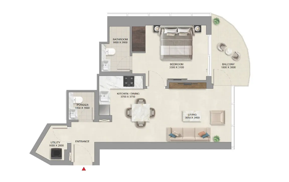 1 BEDROOM RESIDENCE (TYPE B)