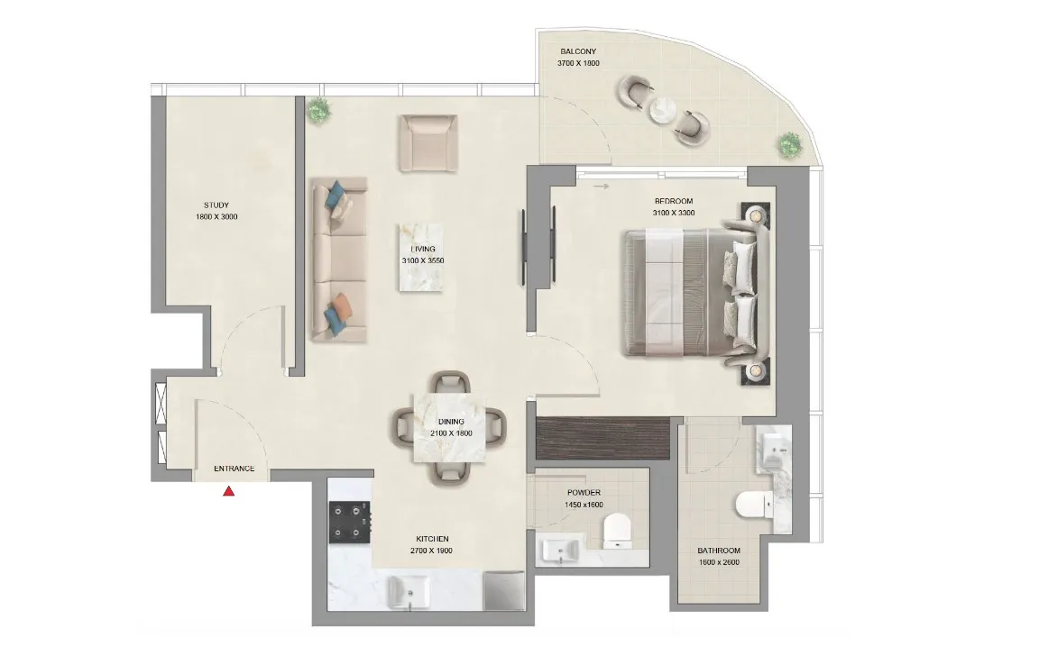 1 Bedroom Apartment (Type D)