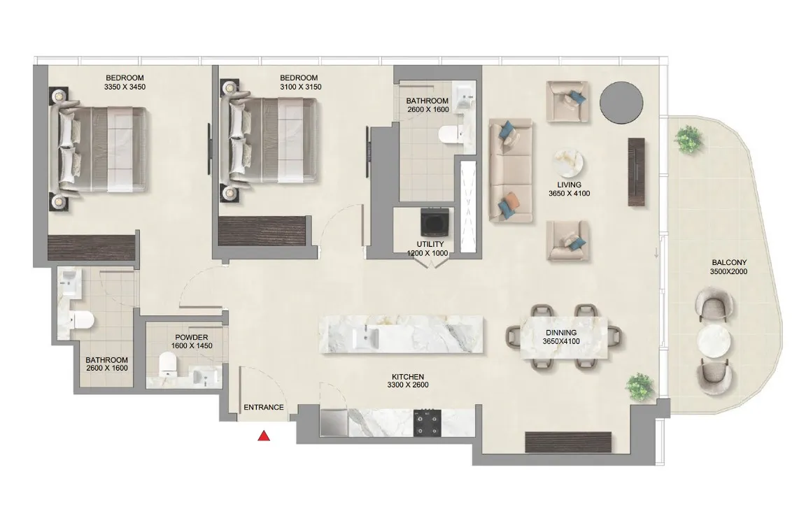 2 BEDROOM (TYPE A)