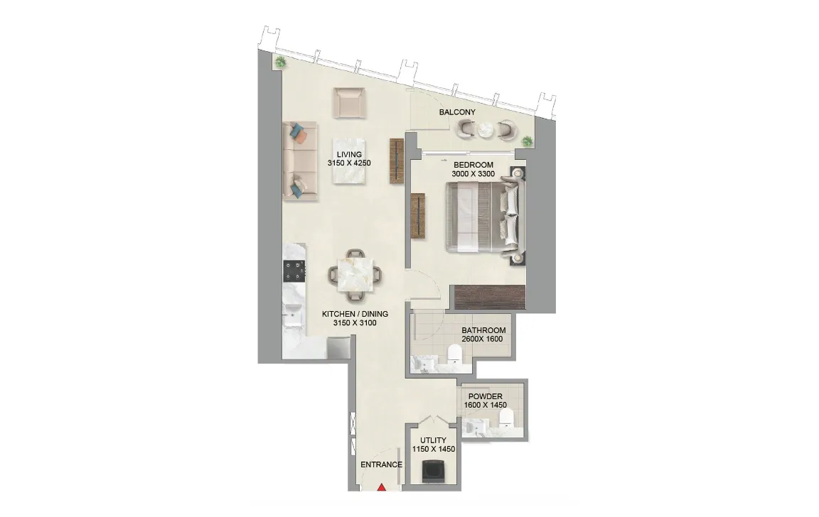 1 Bedroom Apartment (Type C)