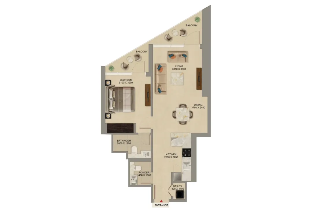 1 Bedroom Apartment (Type D)