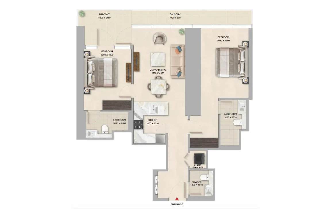 2 Bedroom Apartment 