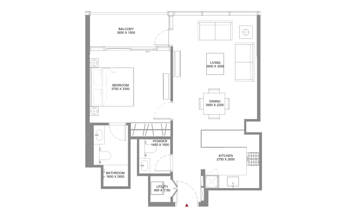 1 Bedroom Apartment (Type B)