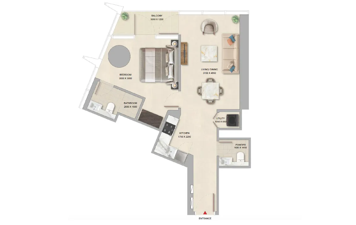 1 Bedroom Apartment