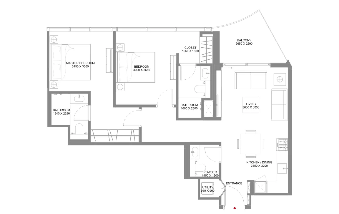 2 Bedroom Apartment (Type D)
