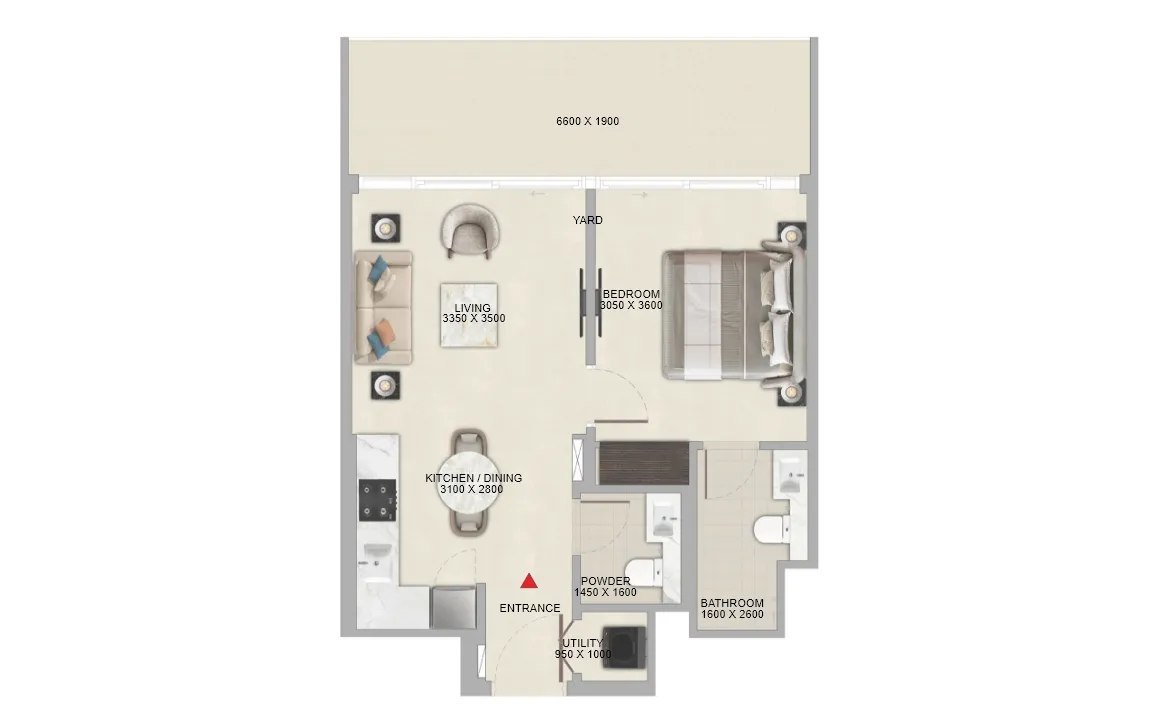 1 BEDROOM RESIDENCE (TYPE B)
