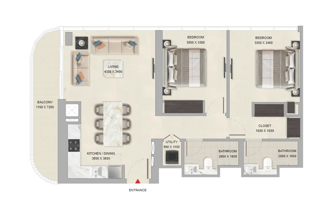 2 BEDROOM (TYPE E)