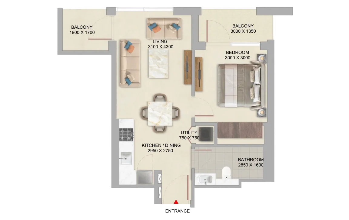 1 Bedroom Apartment